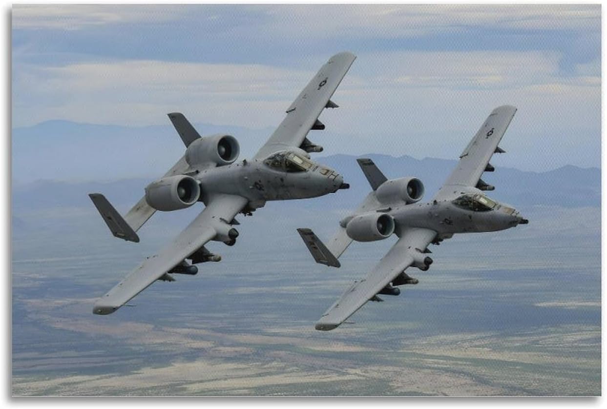 A-10 Thunderbolt II Warthog Aircraft World War II Military Poster U.S. Air Force Aircraft Picture Living Room Aircraft Cool Wall Decoration Men's Office Aviation Aircraft Large Wall Art Creative Gifts