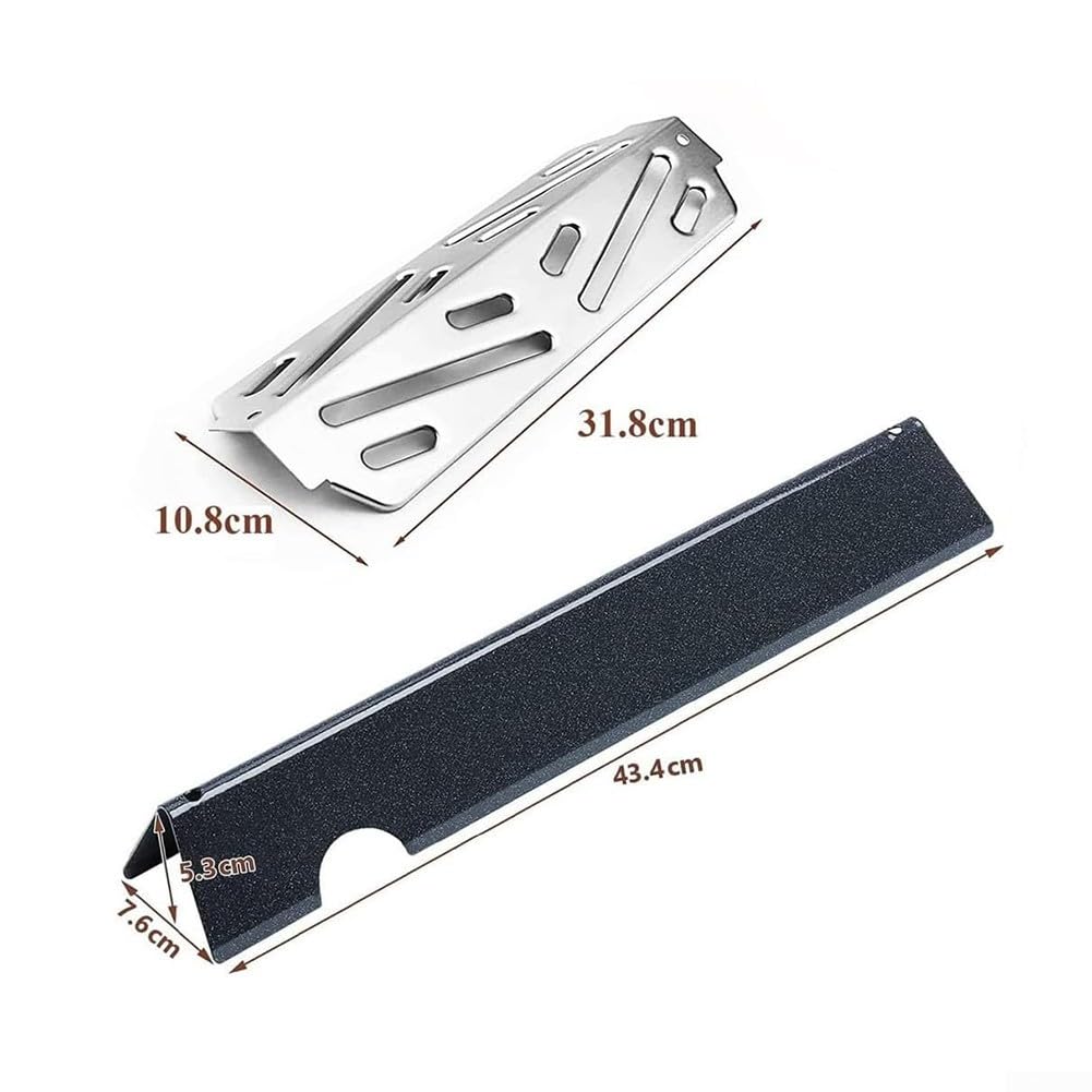 Barre aromatizzanti in acciaio inossidabile per Weber per Genesis II per serie LX 300, parti di ricambio deflettore di calore da 43,4 cm in acciaio inossidabile per modello 66032 66040