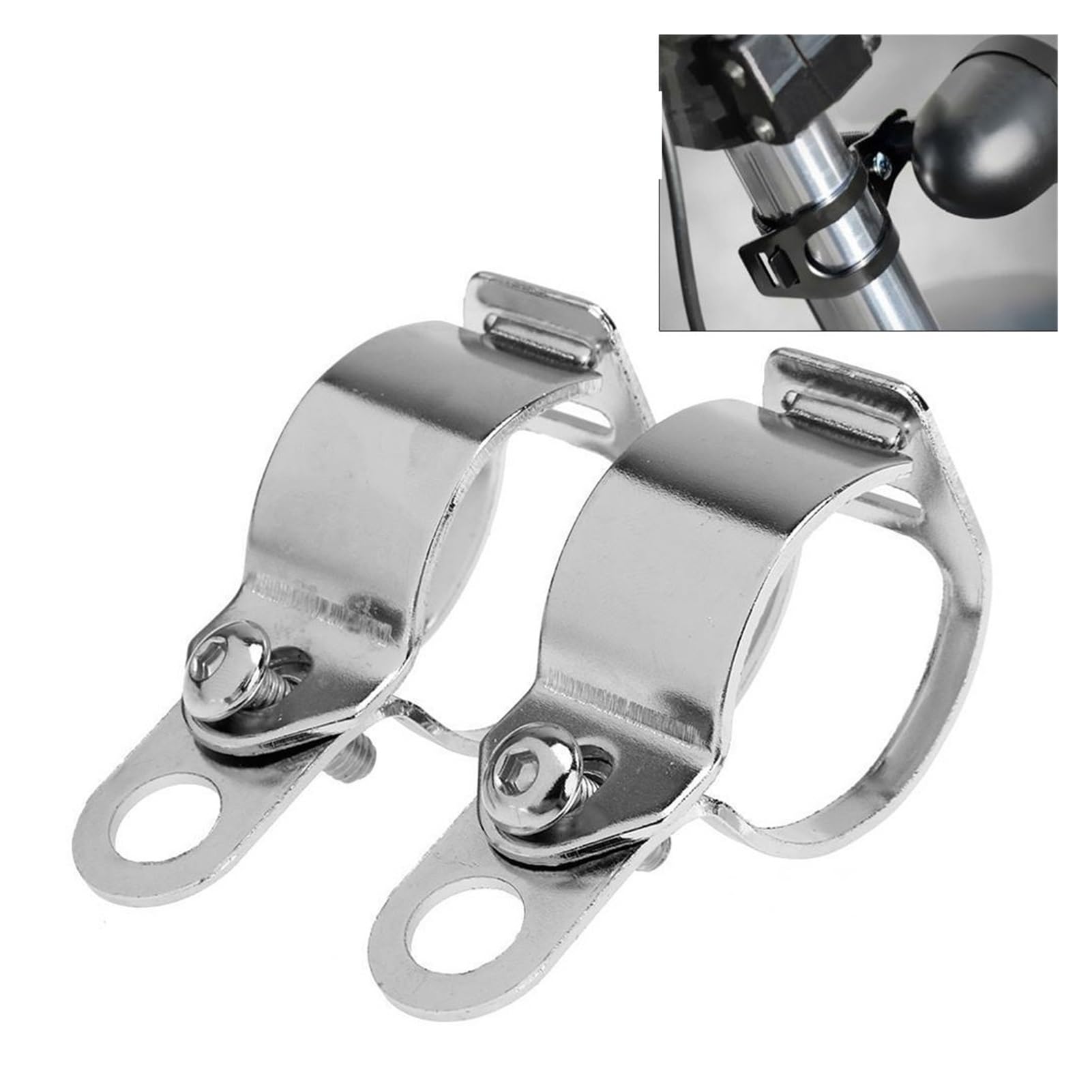 Staffe Frecce Moto ANKIA – Supporti Universali In Metallo Per Forcella Anteriore 30-45mm (Coppia, Nero) - 3