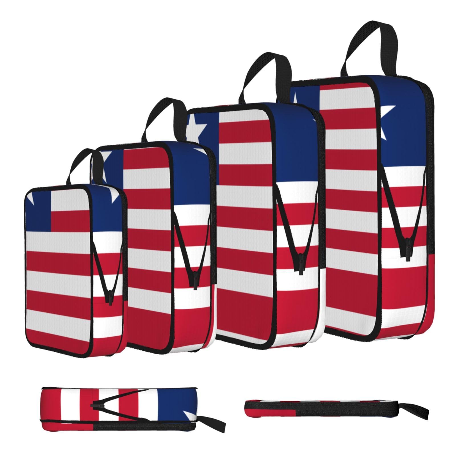 Liberian flag Compression Packing Cubes 4 Piece Set