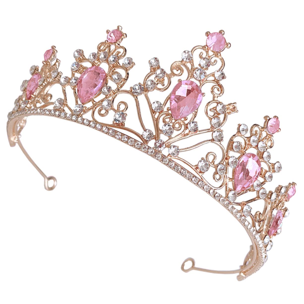 minkissy 2 piezas de corona de cristal con diamantes de imitación, accesorios para el cabello para niñas, accesorio para el cabello para mujeres, joyería para el cabello, corona de diamantes de
