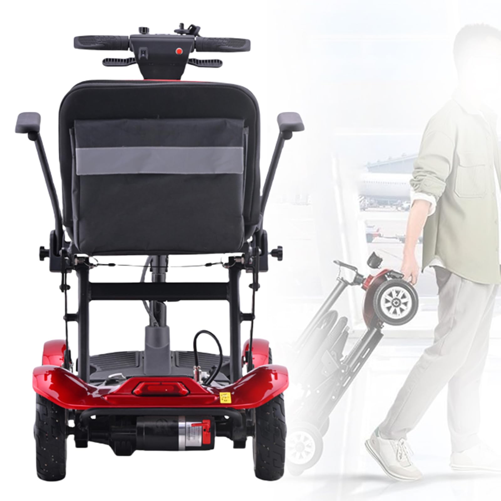 Scooter De Movilidad Eléctrica Plegable,Scooters para Personas Mayores,Scooter De Movilidad De 4 Ruedas,Scooter De Viaje Portátil,Carga 130 Kg/287 Lbs,para Adultos Mayores 20ah