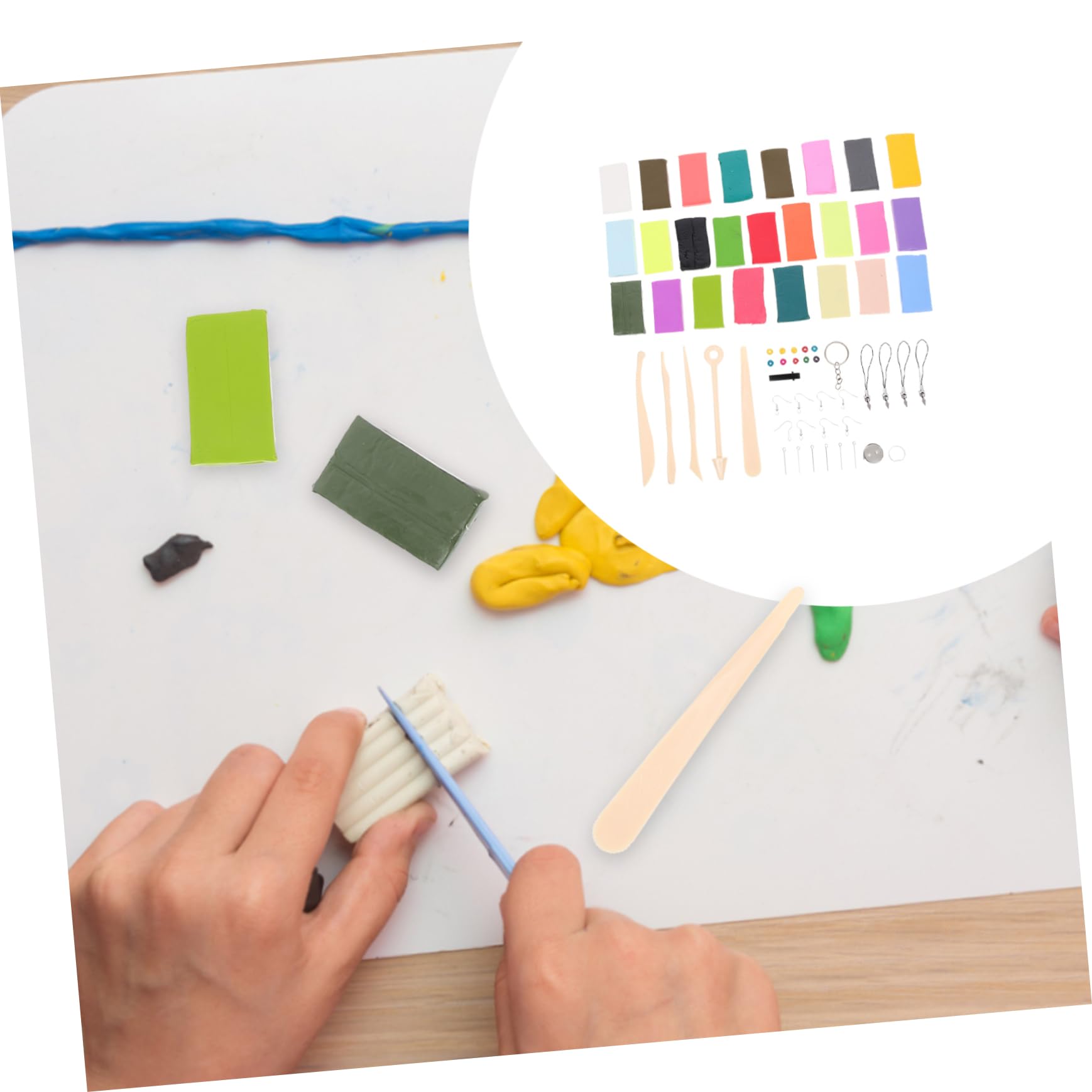 VILLCASE Kit de Manualidades Arcilla de Modelado Herramienta de Esculpir para Arcilla Polimérica Colorida para Hacer Llaveros y Pendientes Adultos