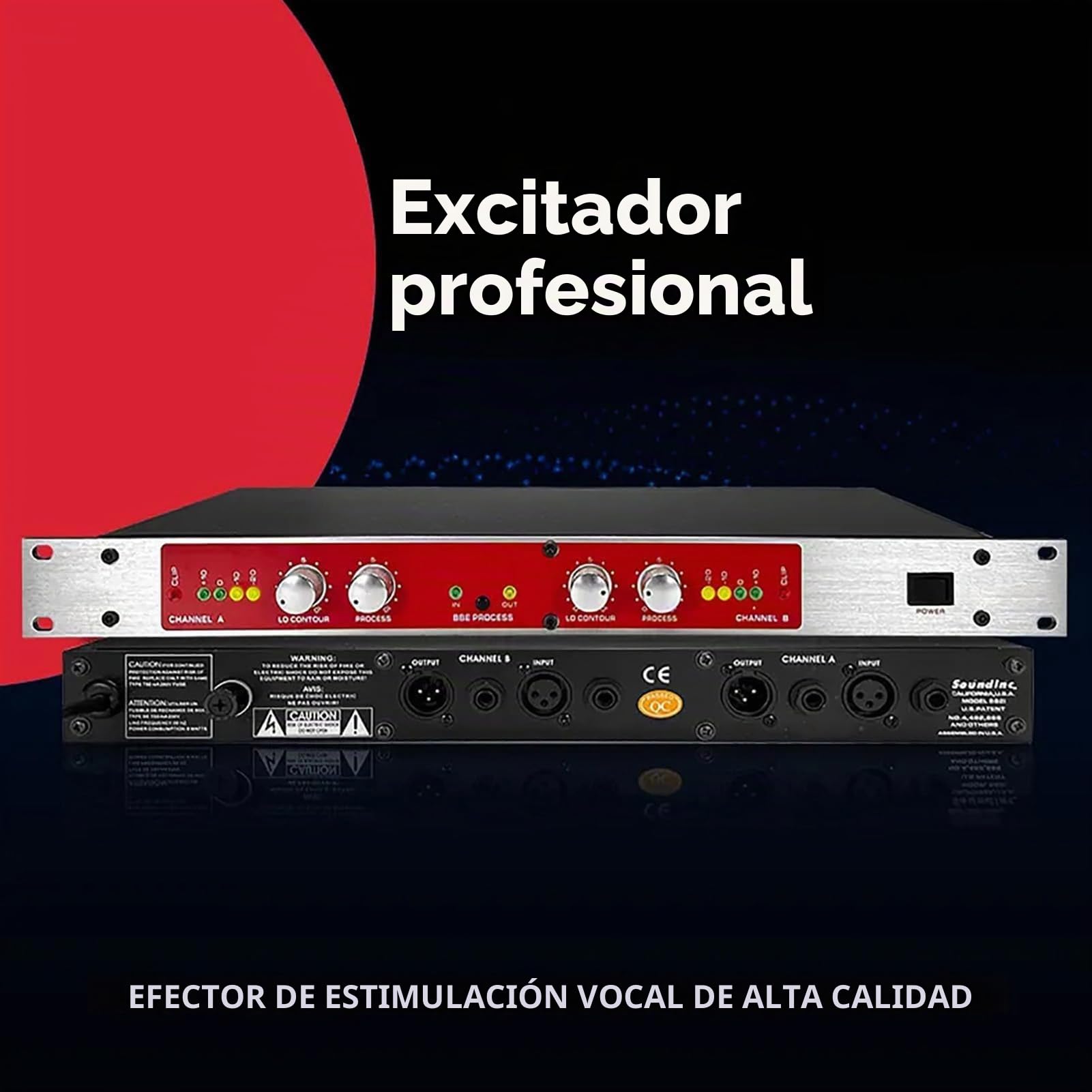 Procesador De Audio Profesional, Procesador Vocal Autotune con Botón De Ajuste De Volumen, Procesador Mezclador De Audio, Excitador De Sonido para Karaoke Doméstico, Escenario, Actuaciones