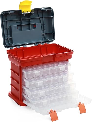 Miniatura 1 de 4-Layer Tool Box Multifunctional Accessories Storage With Adjustable Compartment Tool Storage