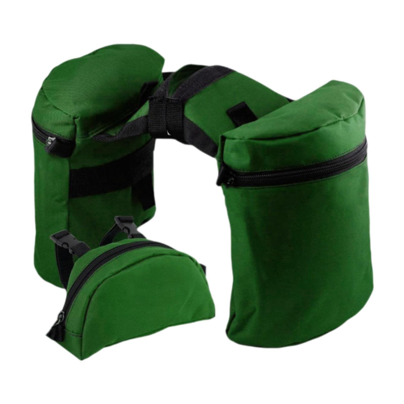 Yiju Portable Saddle Horn Bags Set for Long Distance Riding and Outdoor Use, Green
