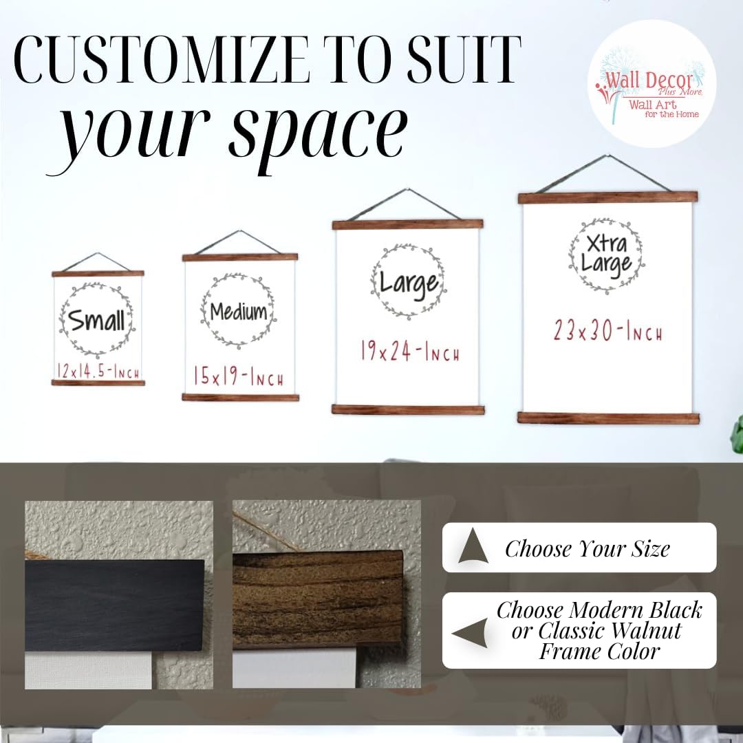Wood & Canvas Wall Hanging Bathroom Word Search Forgot Phone Wall Art 12x14.5-Inch