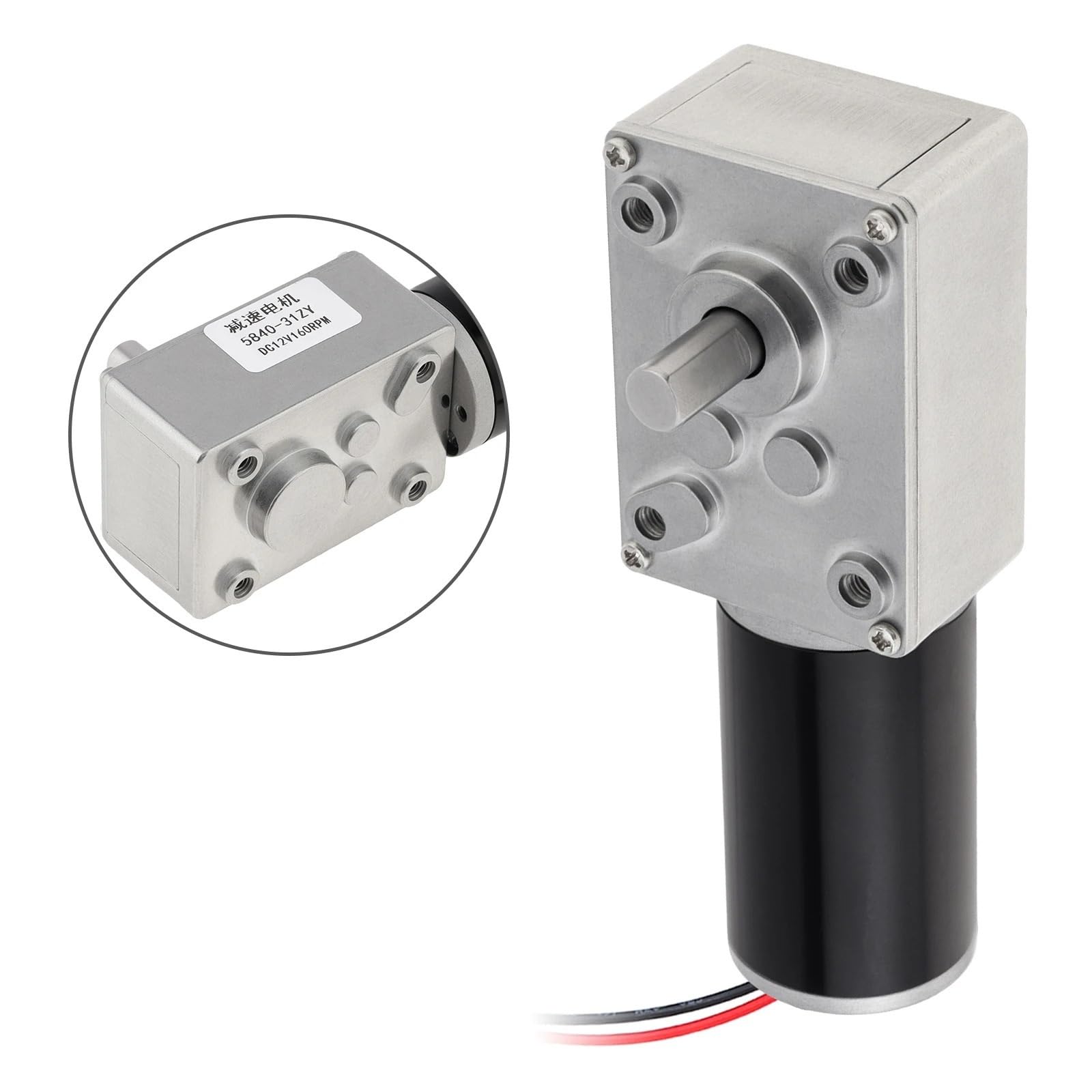 Motorreductor de tornillo sin fin de CC 5840-31ZY, 12-470 RPM, 12 V, con turbina invertida y autoblocante, motor de reducción de imán permanente(16)