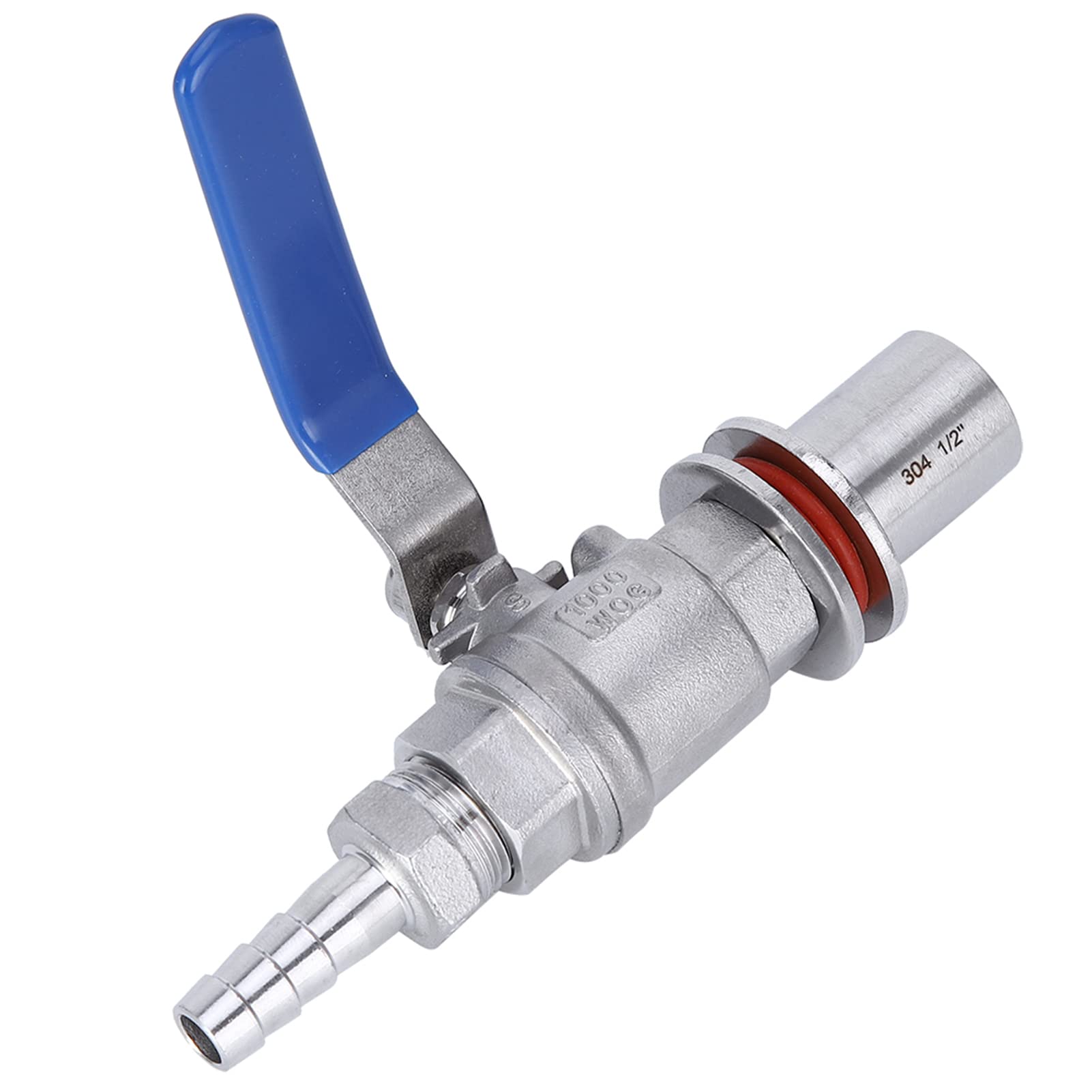 Robinet à bille, filetage femelle de cloison sans soudure en acier inoxydable 304 1/2in Bière Bouilloire Valve Home Brewing Accessory Silver 5.6in