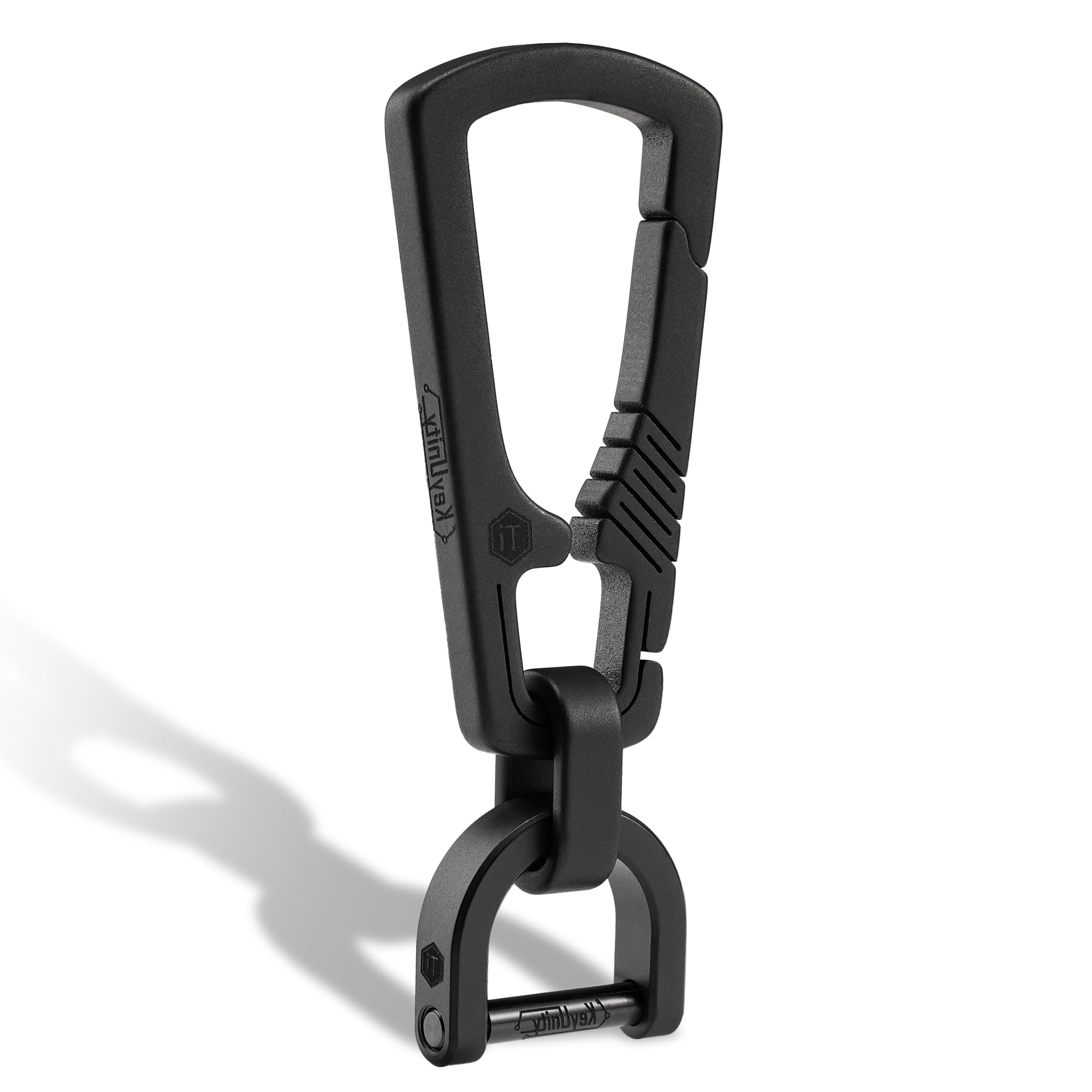 Keyunity Unisex Km16bk Titanium Carabiner Keychain Clip, Titanium Keyring, Edc Quick Release Key Holder Organizer, Carabiner Clip For Keys,Keyrings For Men, Belt Key Holder, For Outdoor Activities & Home Use