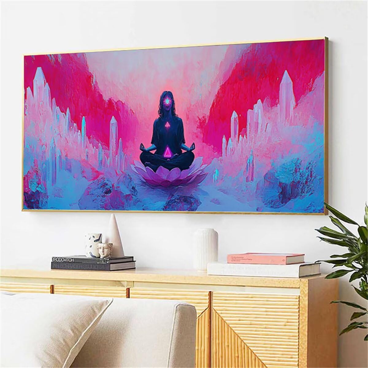 Malen Nach Zahlen Erwachsene Abstrakt, KunstMalen Nach Zahlen Kinder, DIY Paint by Numbers Leinwand mit Pinseln Und Acrylfarben für Zimmer Deko, Geschenk für Frauen, Ohne Rahmen 60x120 cm W-7556