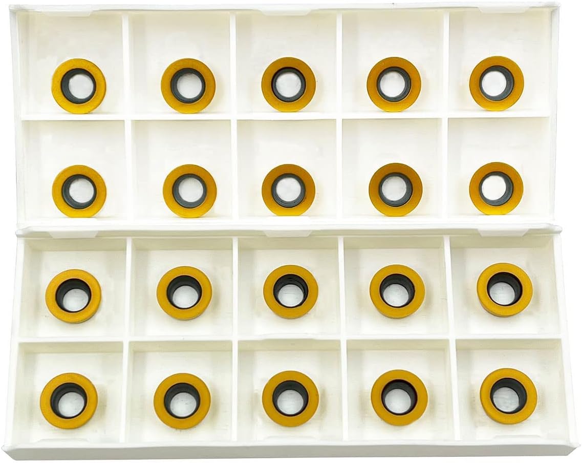 20PCS RPMW1003 MO R5 Round Carbide Inserts for Metal Lathe Tools Insert Cutter, RPMW1003 Indexable Carbide Milling Insert for SRDPN SRAPR Carbide Lathe Turning Tool Holder Cutting Tools