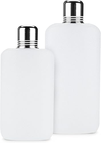 Miniatura 4 de True Rogue - Frasco de plástico para licor  Frasco de plástico blanco oculto y discreto de 16 onzas con tapa de vidrio de aluminio de 1 onza para