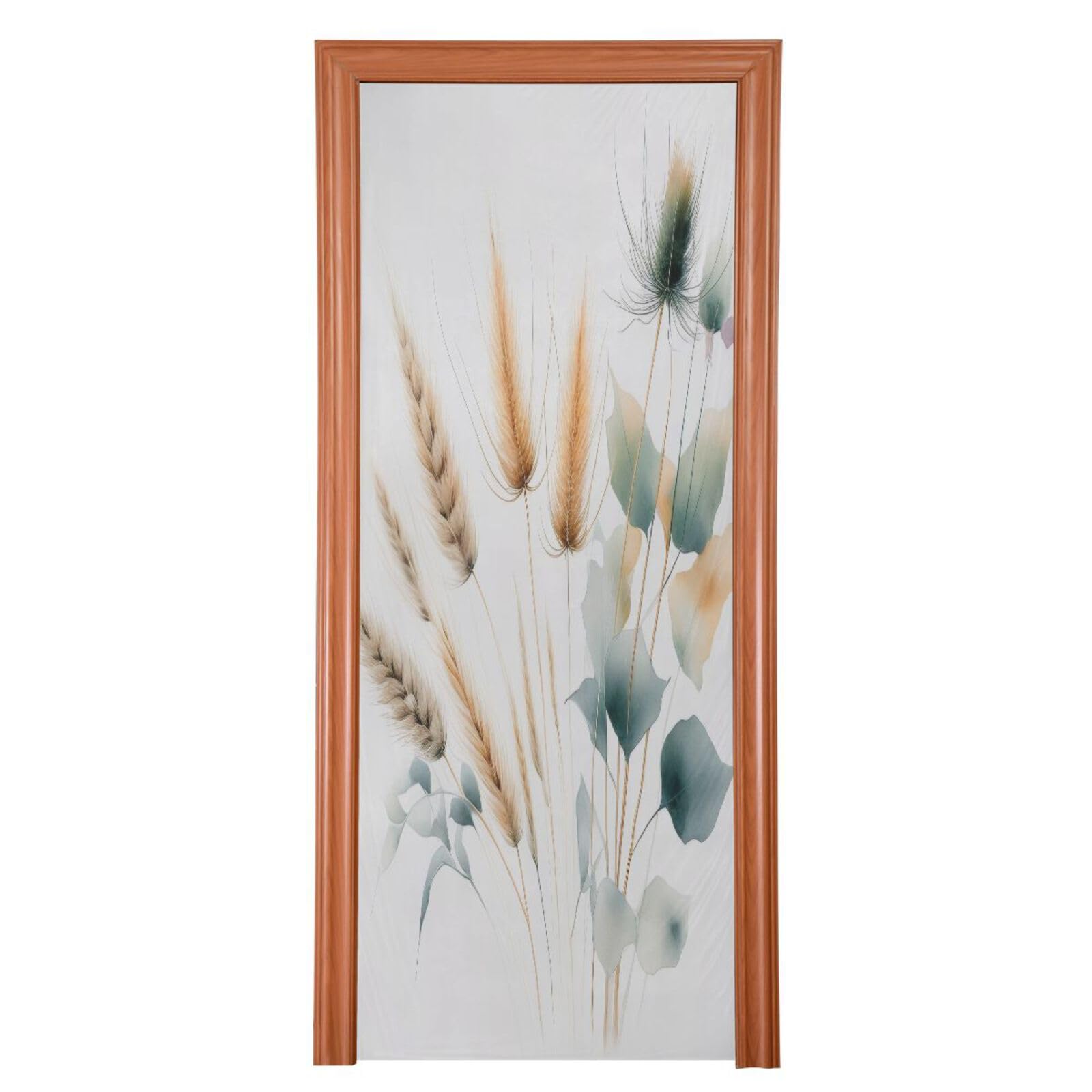 FLildon Simple Wheat Door Cover Decoration, Party Accessory Porch Decor for Festive Ornament Room Door Covers 35 x 79 Inch
