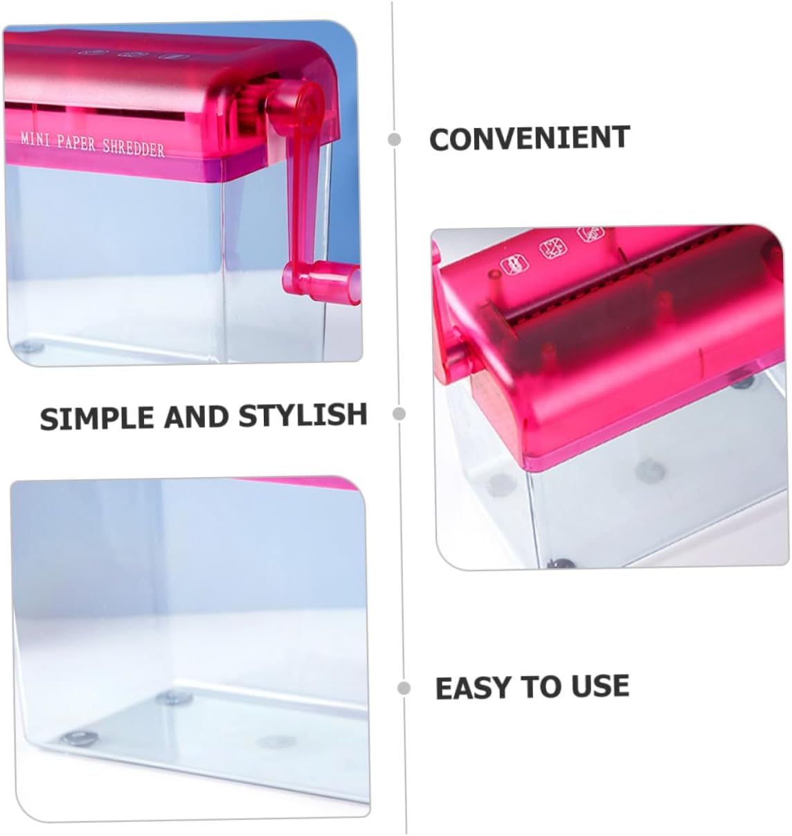 SHOWERORO Manual Paper Shredder for Home and Office Use Compact Hand-Crank Design Efficiently Shreds Papers and Cards for Personal and School Documents Easy to Operate