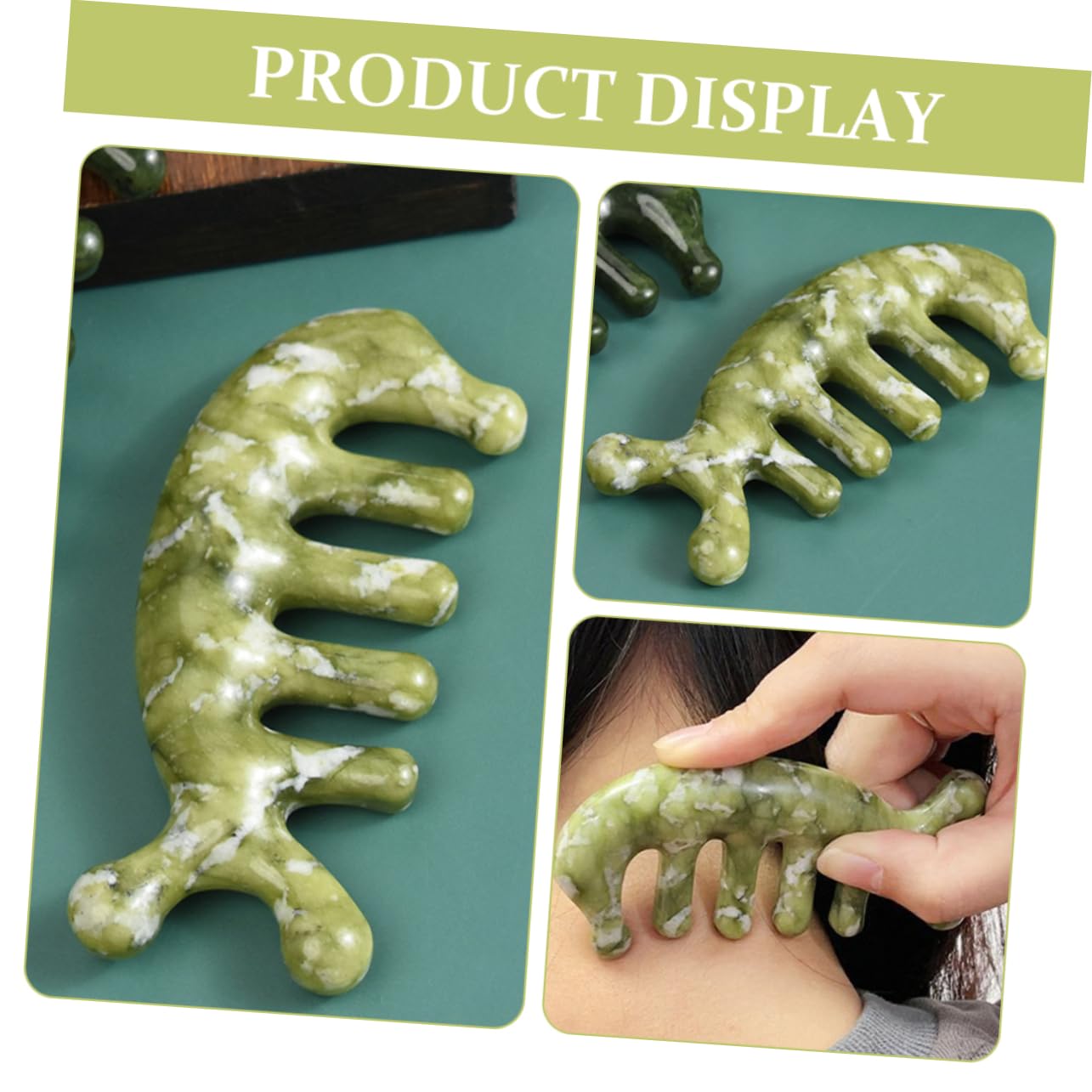 Healeved 5pezzi Pettine Massaggiante Con Design Unico Strumento Per Massaggio Del Capelluto e Scraping Facile Accessorio Per Relax e Benessere Per Uso Quotidiano e Per Familiari e Amici