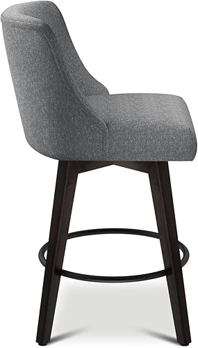 Miniatura 7 de Taburetes de bar giratorios de altura de mostrador, taburetes de bar tapizados de tela con respaldo, taburetes de mostrador con altura de asiento de