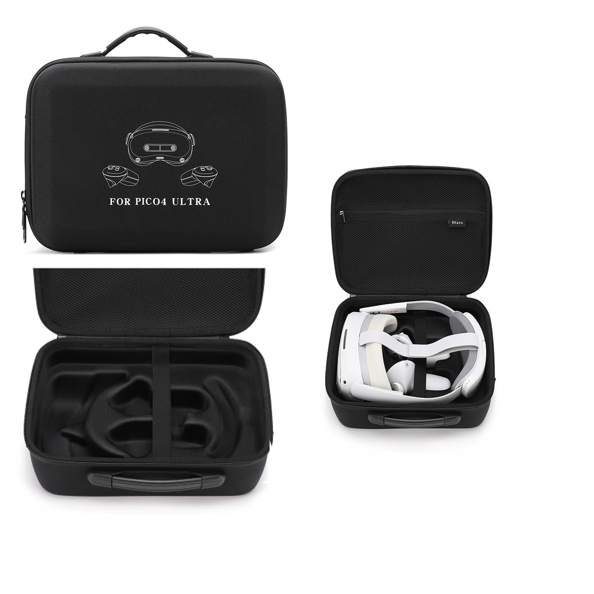 Funda de transporte para PICO4 ULTRA VR Bolsa organizadora con correa para el hombro, bolsa cruzada a prueba de golpes, bolsa protectora portátil, bolsa de mano, accesorios (negro)