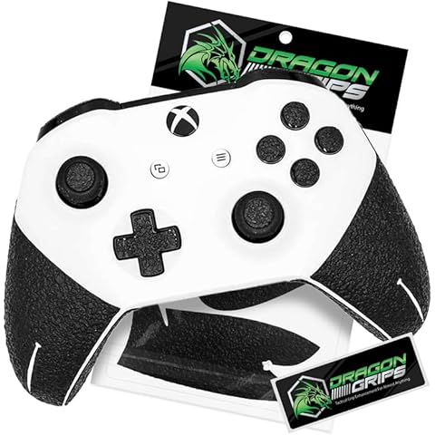 Dragon Grips Xbox Controller Grips, 1 Sheet Black Non-Slip Textured Rubber Grip Tape for Xbox One Controller Decal, Xbox One Elite Controller Grips, Including Thumb Stick, Triggers, Buttons, D-pad Cover