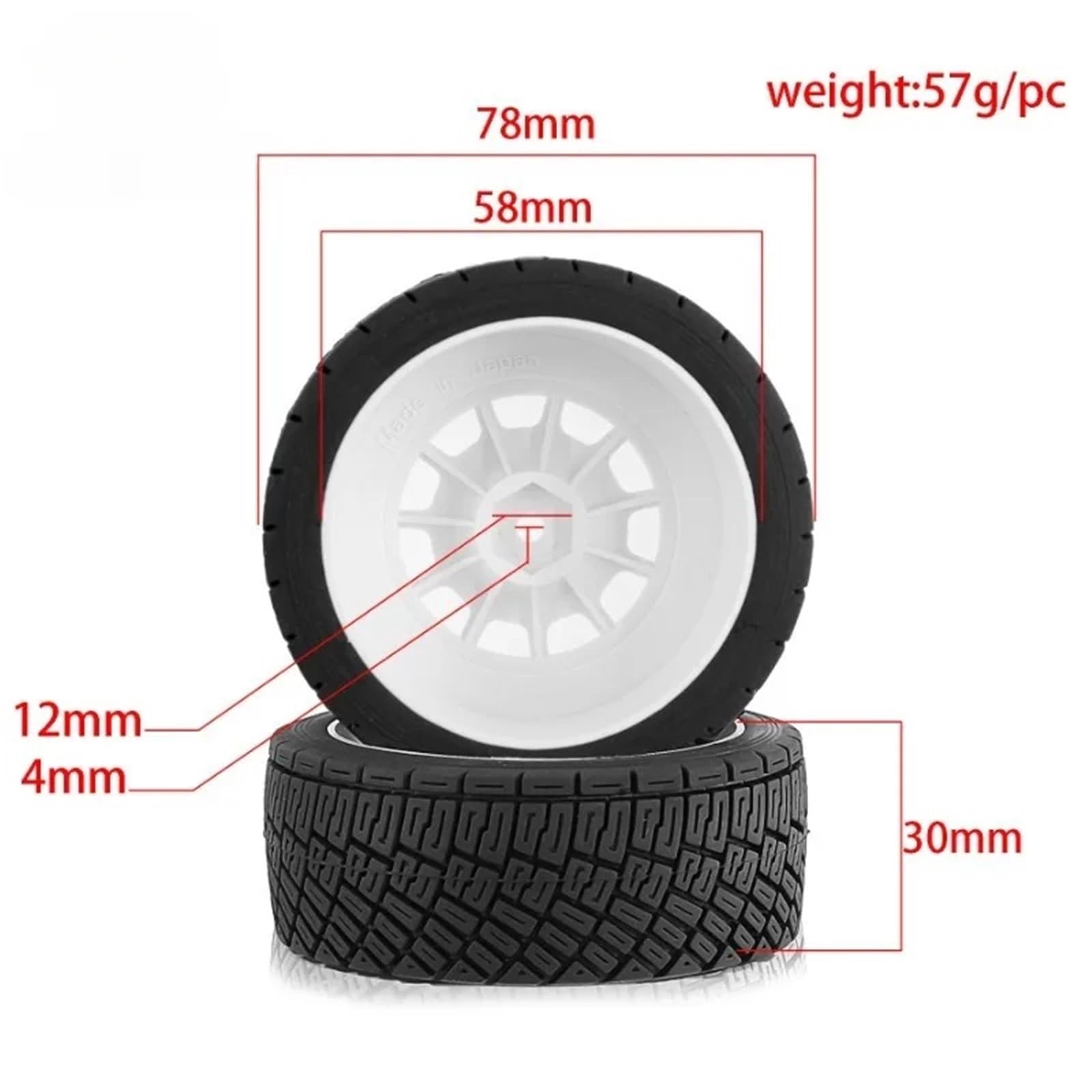 RC Repuestos para 1/10 Neumáticos Carreras 4 Unidades 78X30 Mm 12 Modelos RC Coches para Rally Piezas Mejora Modificación Reparación