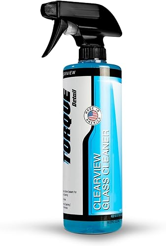 Torque Detail ClearView - Limpiador de vidrio para automóvil de 16 onzas, sin rayas, sin amoníaco, seguro para tintes, versátil limpiador de