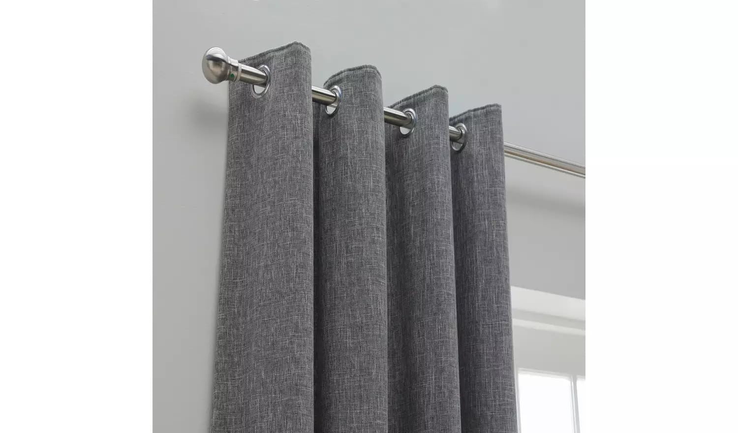 SEGOY Blackout Eyelet Curtains - Charcoal - 117x137cm