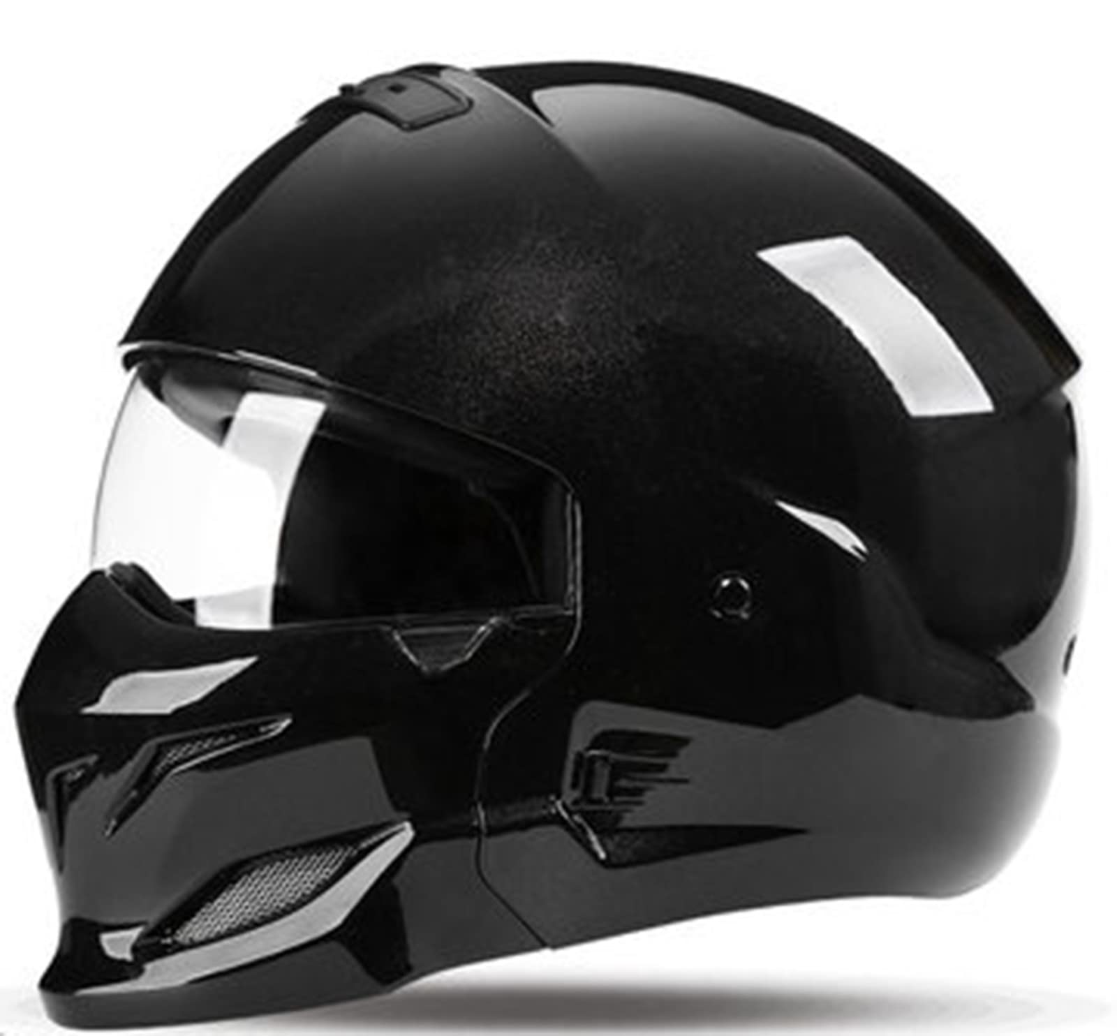 Casco Integrale Moto Retrò Scorpione Mezzo Casco Rimovibile Chin Crash Casco, Può Essere Casco Integrale Mezzo Casco, Casco Moto Certificato DOT/ECE Personalità Di Guida I,XL59-60CM