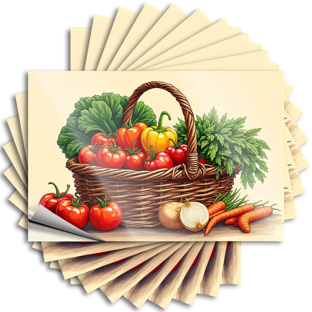Fresh Vegetables in A Woven Basket. Encouraging Saying | Cats Waterproof Vinyl Hard Drinking Removable Decal Peel Stick(8X12CM)
