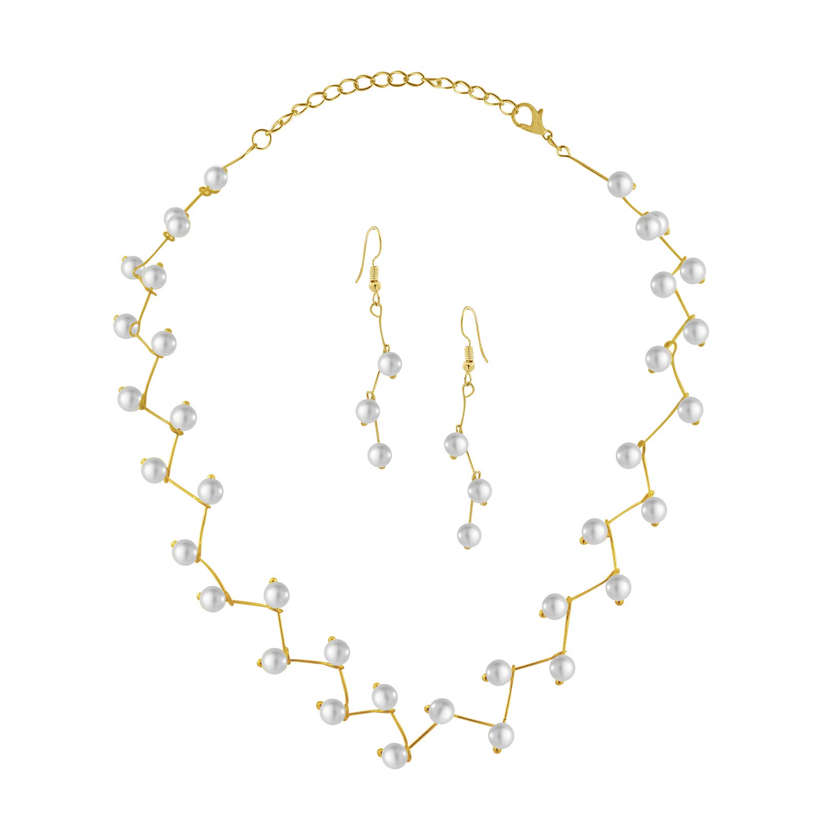Simple Trendy Elegant Necklace Charm Simulated Pearl Beads Choker Necklace for Women (Golden) (B07H155C9G) Amazon Price History, Amazon Price Tracker