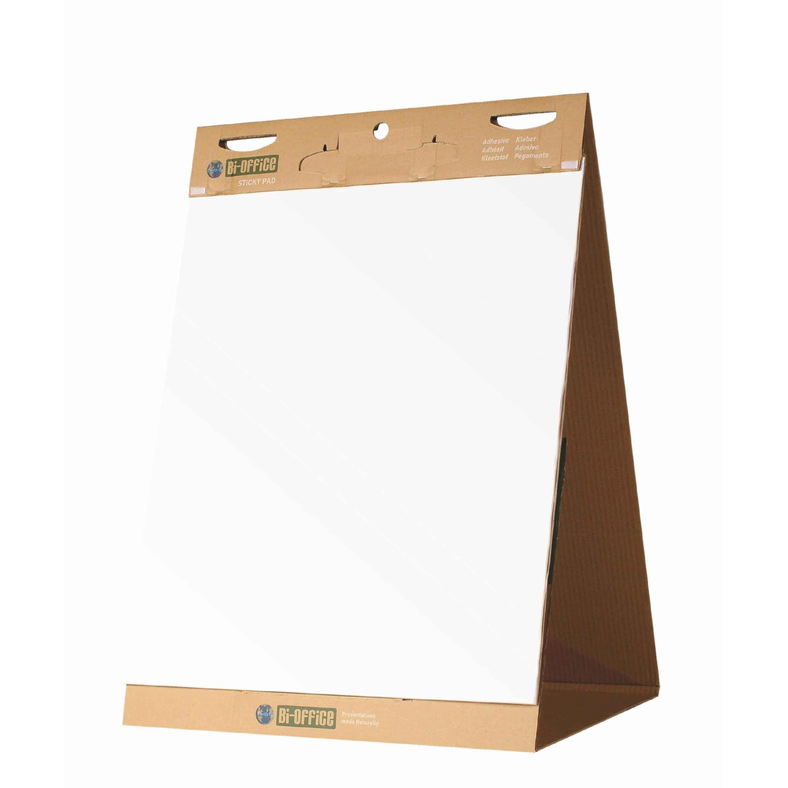 Bi-Office Earth-It Bloc de Reuniones de Papel Reciclado, para Pizarra Rotafolios, Papel Autoadhesivo, 20 hojas por Bloc, 80 g/m², Paquete de 1 Bloques