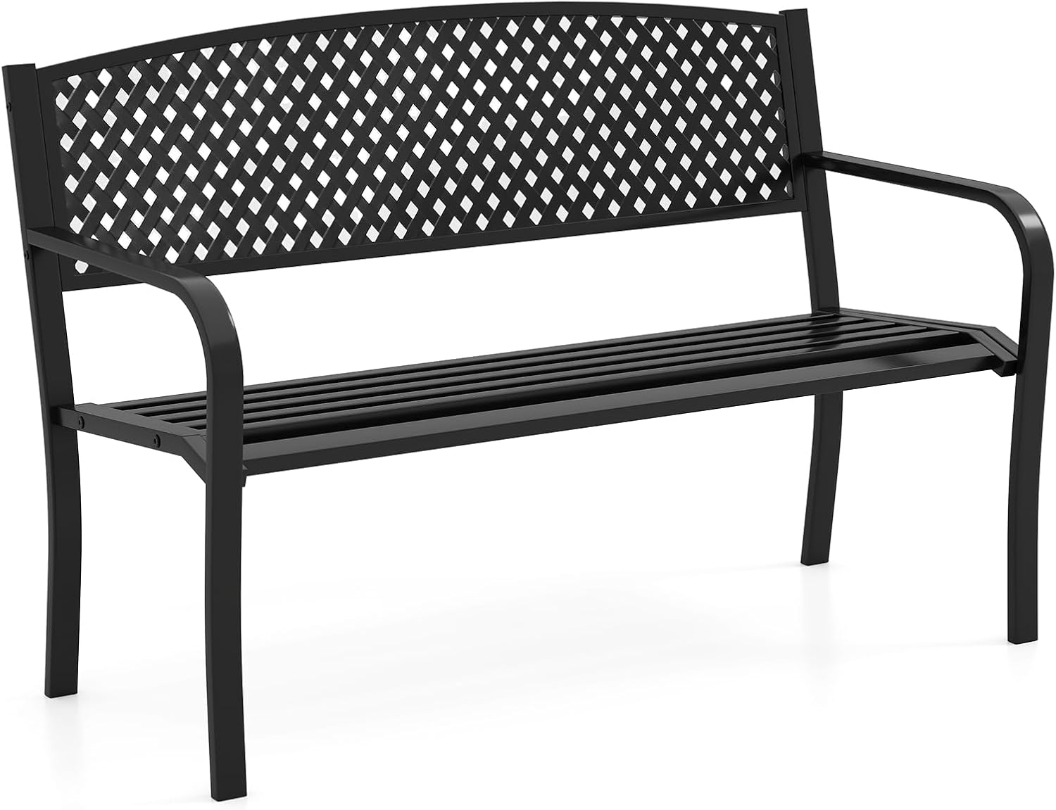 Amazon.com: Tangkula Metal Outdoor Park Bench, 50 Inches Garden Bench ...