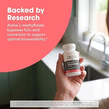 MethylPro L-Methylfolate 7.5 mg - Supports a Healthy Mindset - Active Folate for Methylation Support & Biochemical Reactions - Highly Bioavailable - Flexible Dosing - 90 Servings - 90 Capsules