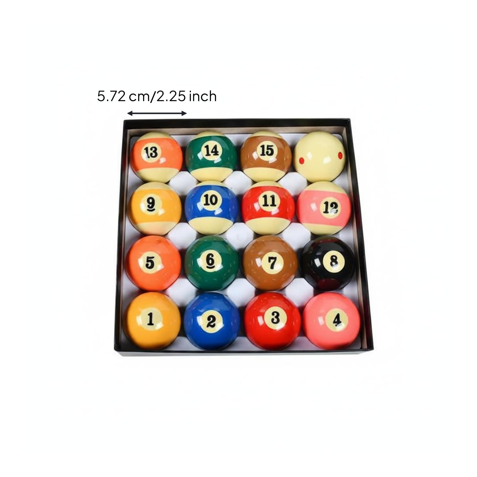 predolo 16 Pezzi Set 16 Palle da Biliardo Dimensioni Standard Set Palle da Biliardo Americano Lucido Attrezzatura Sportiva