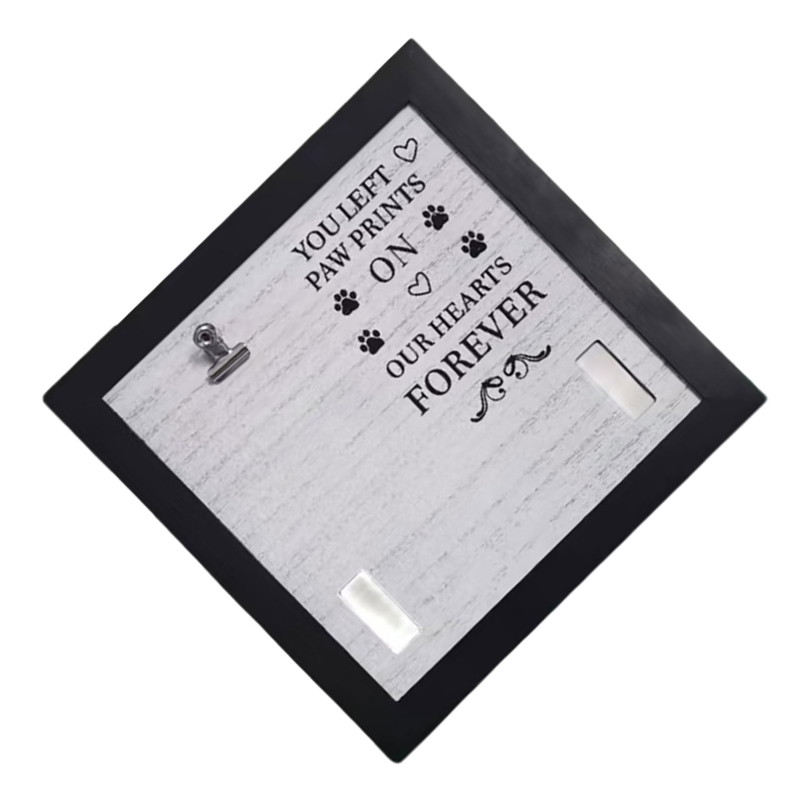 YROHGKPN Wood Pet Photo Frame with Collar Holder Clip for Cherishing Memory of Dog and Cats 9x9Inch Memorial Picture Sentimental Picture