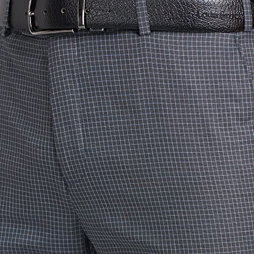 Image of Raymond Men's Polyviscose Blend Checks Pattern Slim Fit Flat Front Formal Trouser
