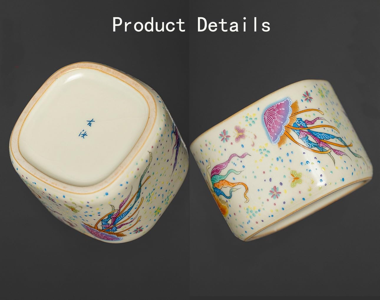 Zestaw ceramicznych filiżanek do herbaty "Meduza Mistrz" z czajniczkiem gaiwan, chiński zestaw do herbaty Kung Fu, chiński zestaw do tradycyjnej ceremonii parzenia herbaty (filiżanka do herbaty "Med