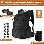 35L Sac à dos tactique militaire, YKK Boucles de fermeture à glissières Duraflex, MOLLE Pack de grande capacité pour le camping de randonnée