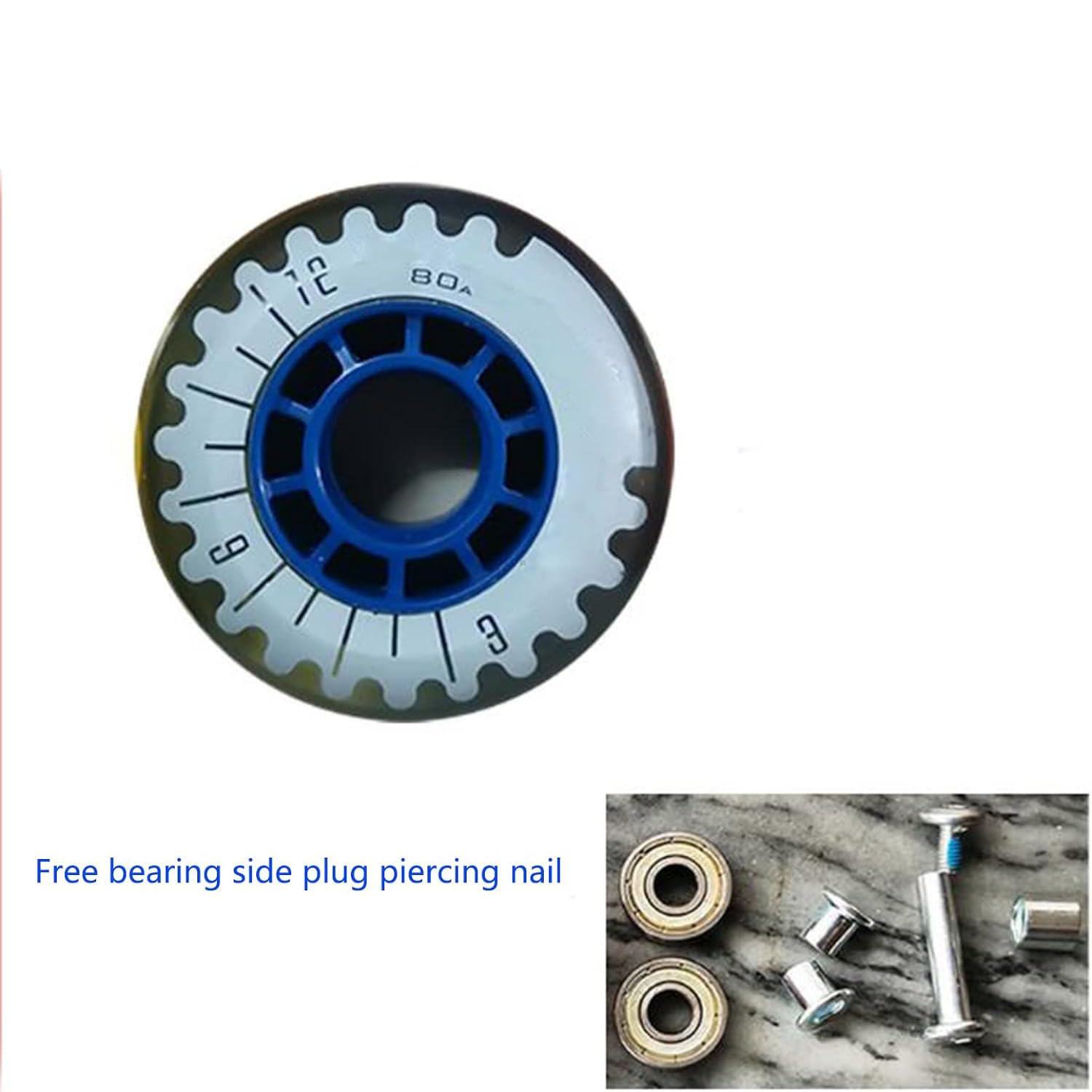 Roues de Patins à Roues alignées de 70 mm, Roues de Rechange en PU 80A adaptées à Tous Les âges avec roulements, Lot de 8
