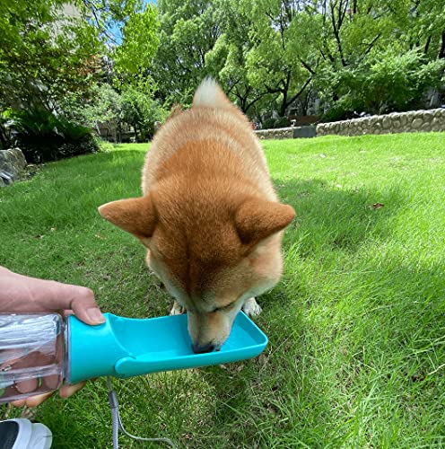 Image of WePet Foldable Portable Dog Water Bottle Puppy Water Dispenser with Drinking Feeder, 12 OZ, High-Temperature Resistant Leak Proof for Pets Outdoor Walking, Hiking, Travel, Food Grade Plastic BPA Free