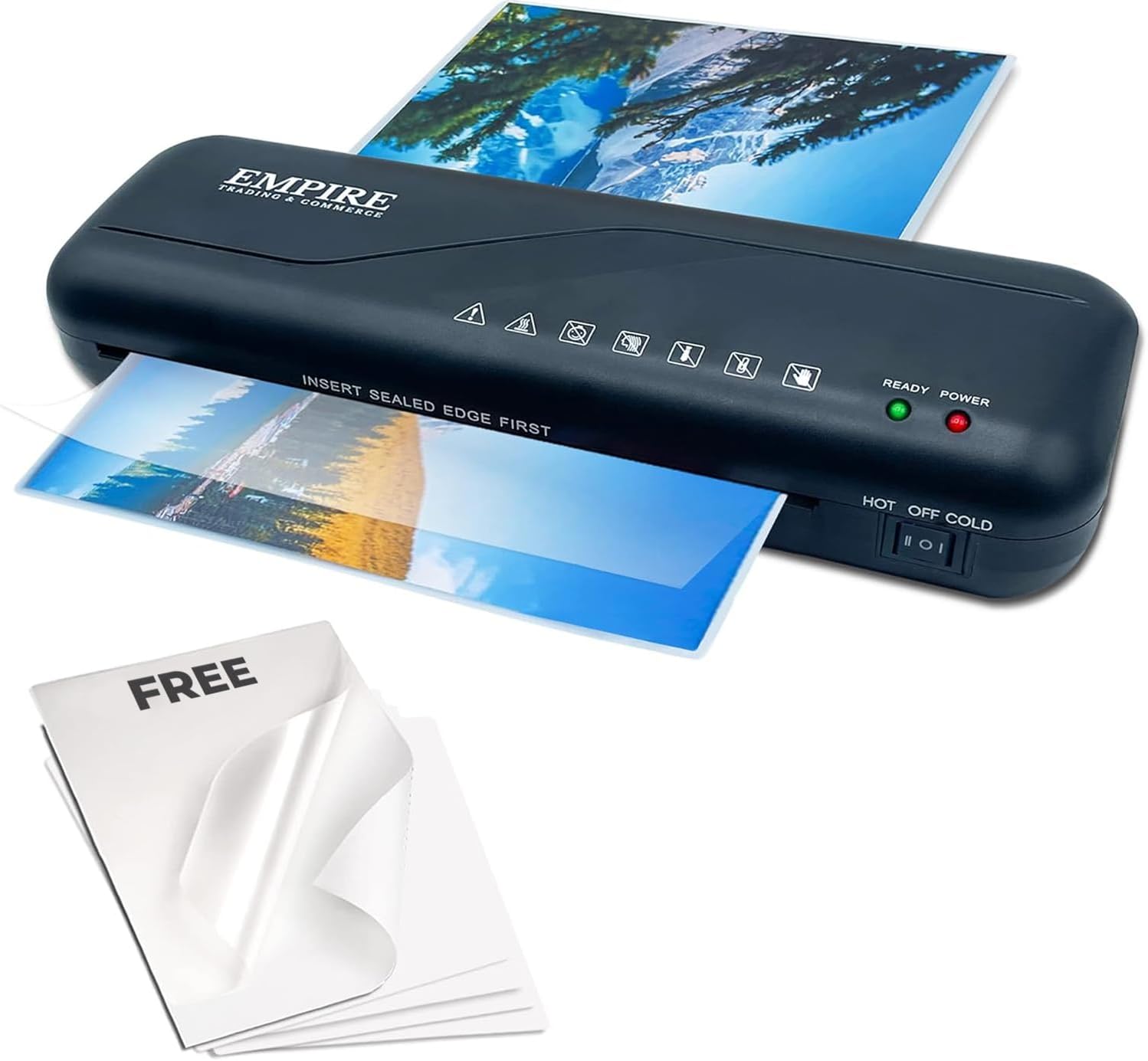 – Empire Laminator, Laminating Machine with 5 Pouches, Hot and Cold Machine, A4 Thermal Laminator for Home, School and Office Use