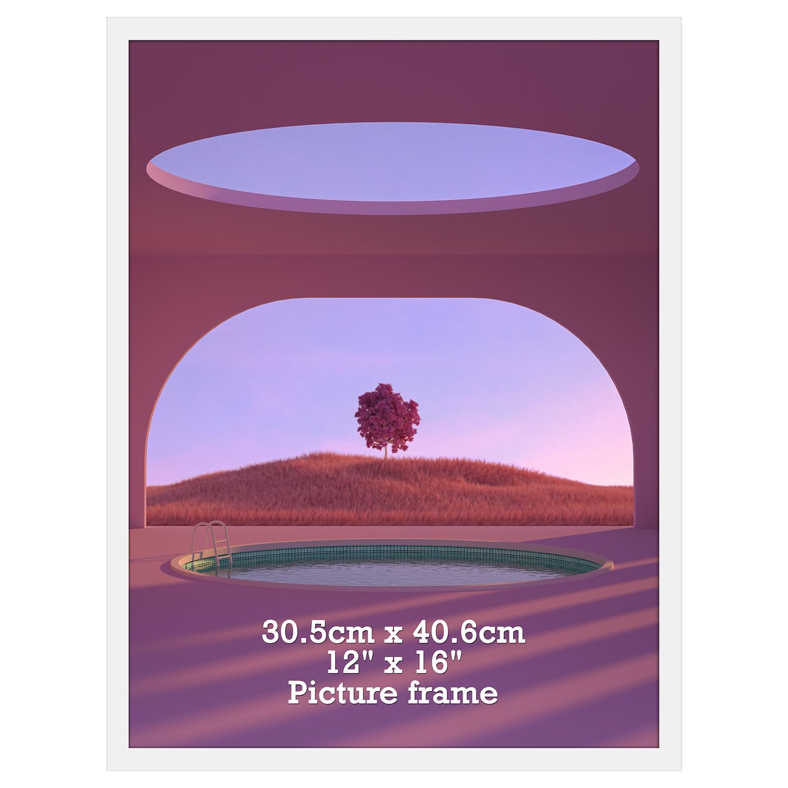 Vasemouh 30x40cm Picture Frame White, Single 12x16 Inch Photo Frame Horizontal or Vertical Wall Mounting for Home, Office, Gallery