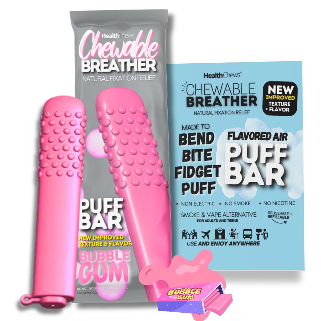 Amazon.com: Chewable Breather Puff Bar  Natural Aromatherapy Quit Vaping  Aid & Quit Smoking Tool  Nicotine-Free Solution for Craving Relief, Stress  Relief Tool, Reusable Silicone Fidget Chew Stick : Health &