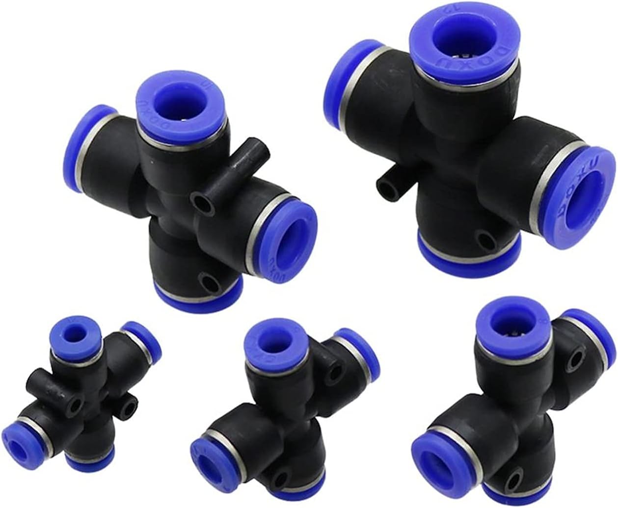 Hose Connector Adapter Garden Water Supply 4/6/8/10/12Mm 4-Way Slide Lock Quick Coupling Irrigation Pipe Hose Coupling Pneumatic Fittings 10Pcs/Red
