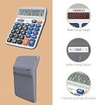 Calculatrice Extra Large 5-Inch LCD Afficher le bouton 12 Calculatrice de bureau portable, batterie et solaire, pour bureau d'affaires à la maisonOS-5M-CA)