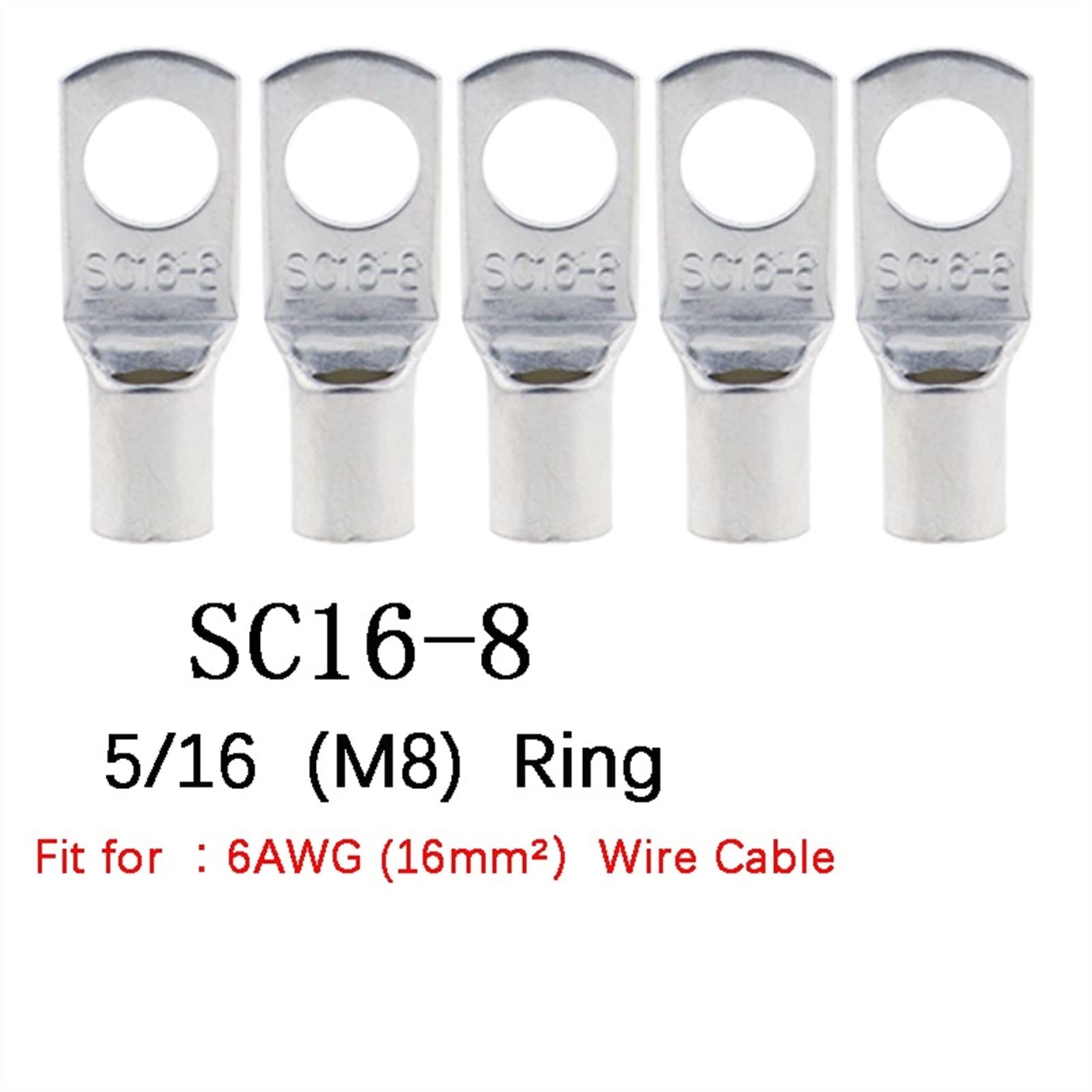 Ringklemmen 100/50/25/1 0pcs 4-2 5 mm Sortiment aus Kupfern mit Kupfer -Lugs Ring Crimpals Battery Draht Schweißkabelanschlüsse Kit (Color : SC35-6, Pins : 25PCS)