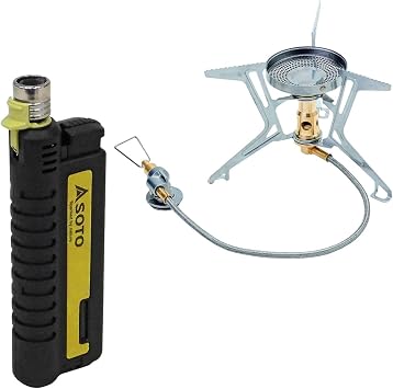 SOTO Pocket Torch Lighter for Camping & Fusion Trek Backpacking Stove Bundle - Compact, Wind-Resistant Outdoor Cooking Set with Refillable & Detachable Design - Fuel Not Included, Shipped Empty