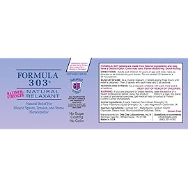Dee CEE Labs Formula 303 Maximum Strength Tablets, 90 Tablets; All-Natural containing Magnesium for Sore Muscles, Passion Flower, and Valerian Root