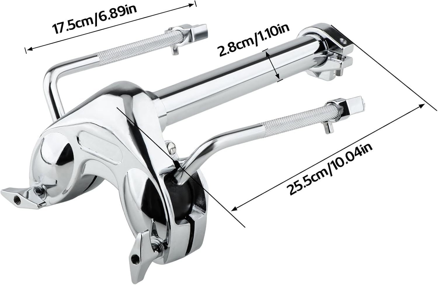 Metal Drum Holder Lightweight Mount Stand Display Hardware Tom Holder Stand Mount Cymbal Stand for Tom Drum Parts Jazz Drum Set- Double Tom Holder