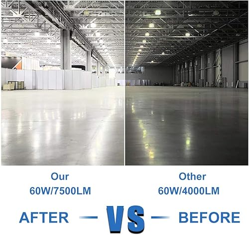 Miniatura 5 de Paquete de 2 bombillas LED equivalentes a 500 W, 7500 lúmenes, 5000 K, luz diurna blanca brillante, E26/E27, base media, 60 W, bombillas de maíz