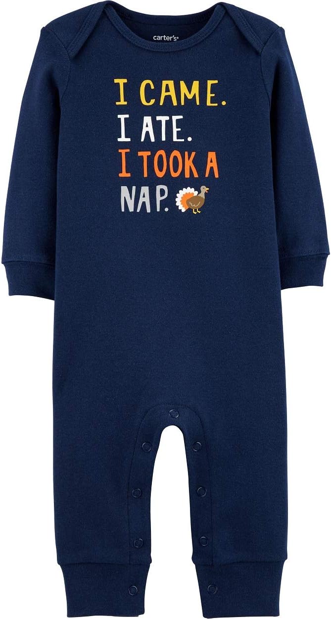Carter's Unisex Baby Thanksgiving Day Jumpsuit (Navy